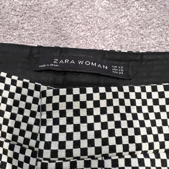 Zara woman black and white check trousers xs - Picture 2 of 2